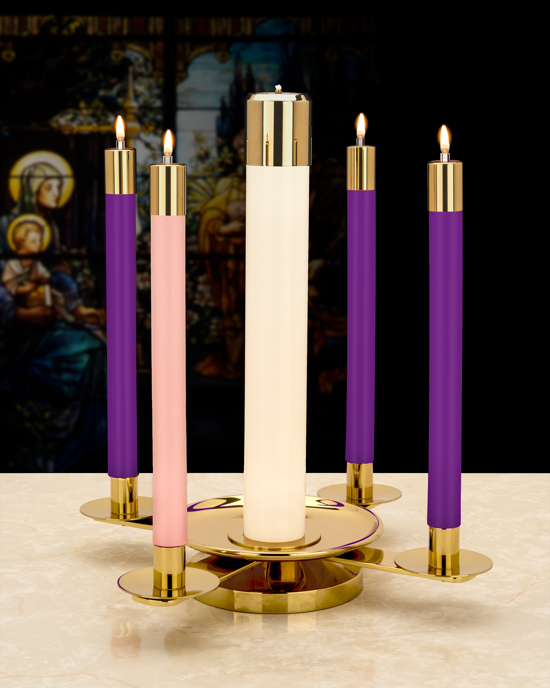 CM Almy "Natural" Liquid Advent Taper Candles